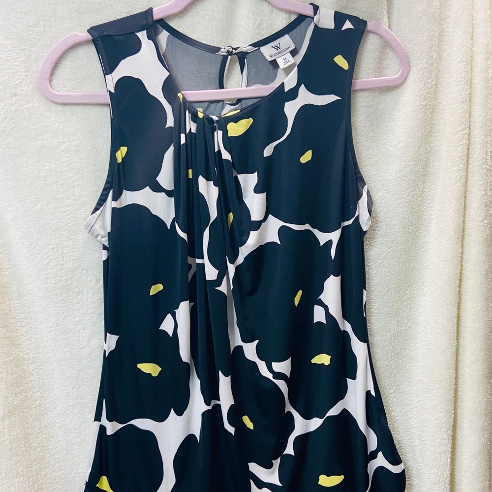Black and white flower blouse